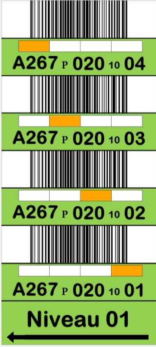 Etiquettes magnétique code barre à niveaux