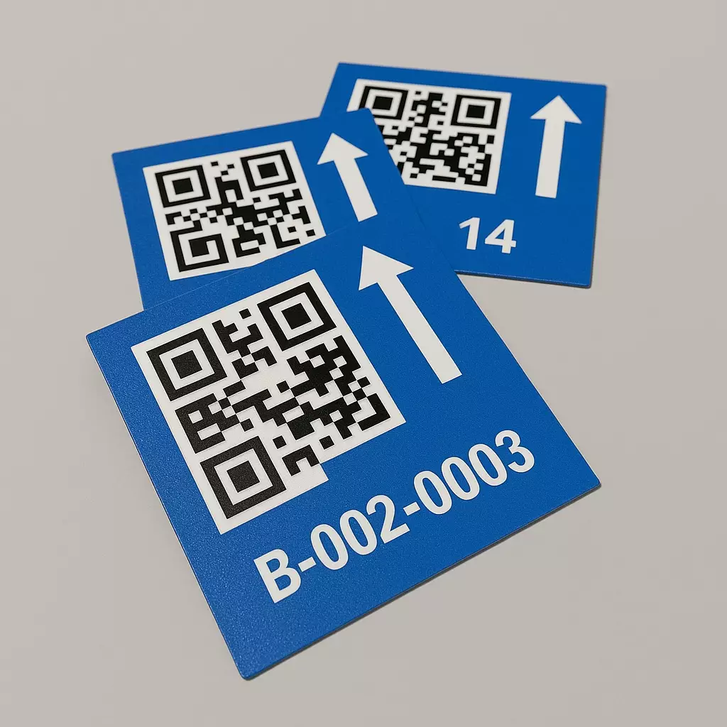 Signalétique au sol de Qr code bleu