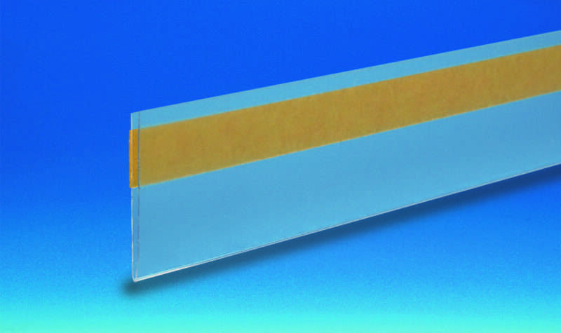 Porte étiquette adhésif transparent autocollant plastique pour rayonnage en PVC antireflet ou classeur